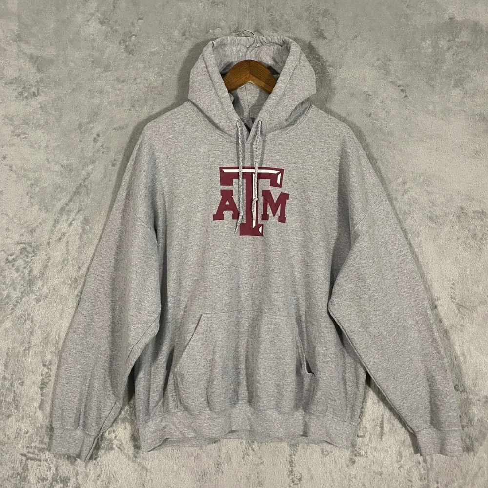 Fanatics Hoodie Mens XL Gray Texas A&M Aggies‎ Graphic Pullover Sweatshirt NCAA